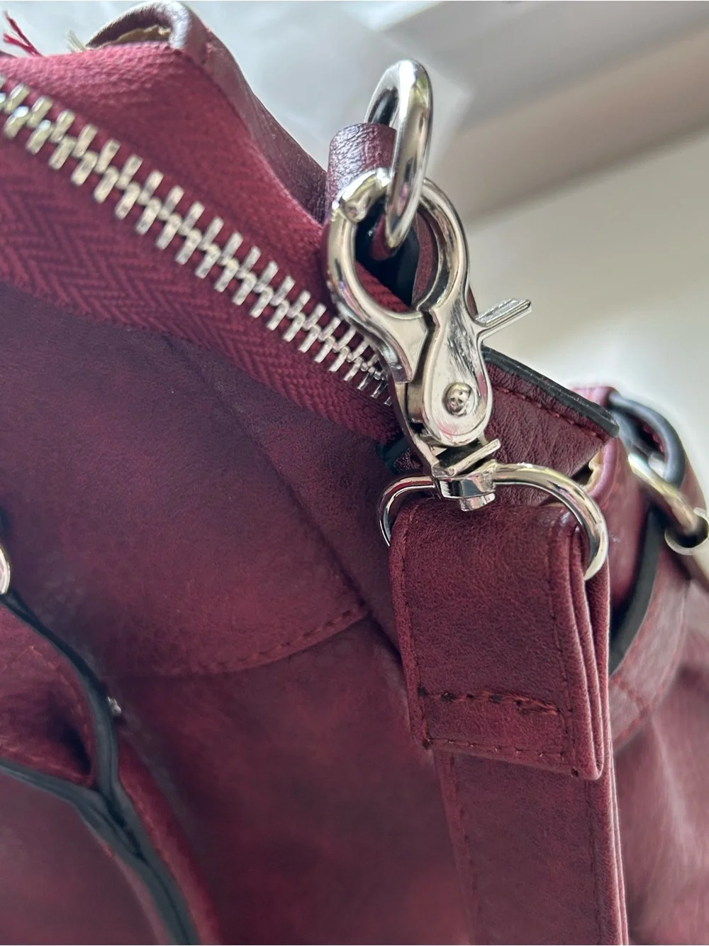 New Lady Conceal Carry Crossbody Bag Burgundy Large Jessica Satchel Gift